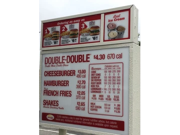 In-N-Out Burger menu photo