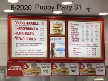 In-N-Out Burger menu photo