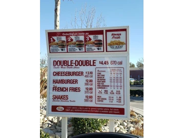 In-N-Out Burger menu photo