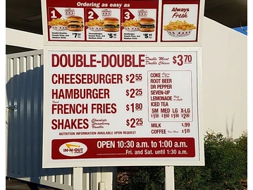 In-N-Out Burger menu photo