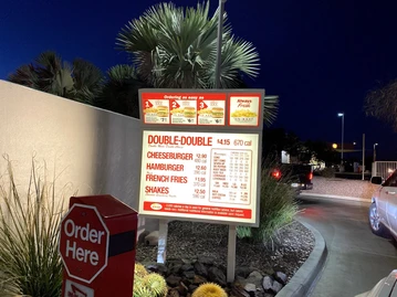 In-N-Out Burger menu photo