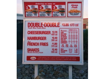 In-N-Out Burger menu photo