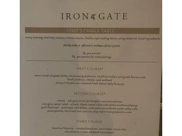 Iron Gate Restaurant menu photo