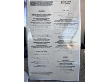 Ironwood menu photo