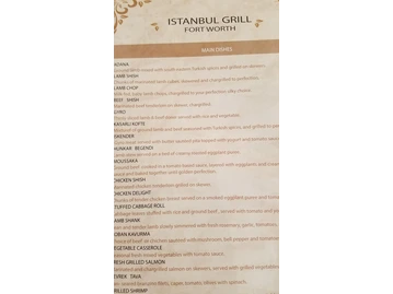 ISTANBUL GRILL FORT WORTH menu photo
