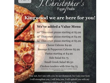 J Christopher's Pizza-Pasta menu photo