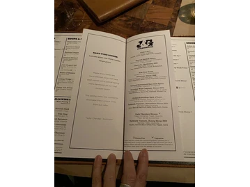 J&G Steakhouse menu photo