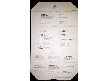 J-Prime Steakhouse menu photo