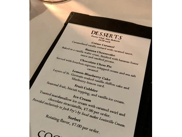 Jack Fry's menu photo