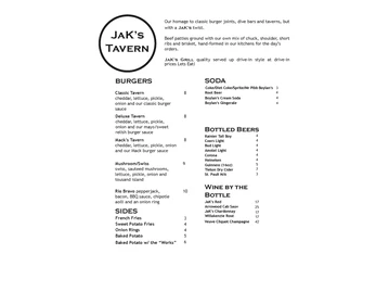 JaK's Grill menu photo
