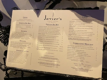 Javier's menu photo