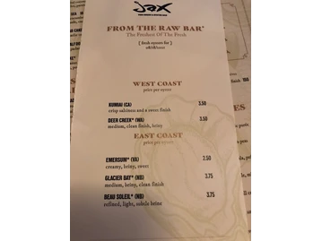 Jax Fish House & Oyster Bar Fort Collins menu photo