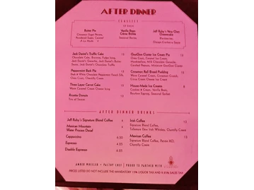 Jeff Ruby's Steakhouse, Nashville menu photo