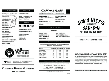 Jim 'N Nick's menu photo