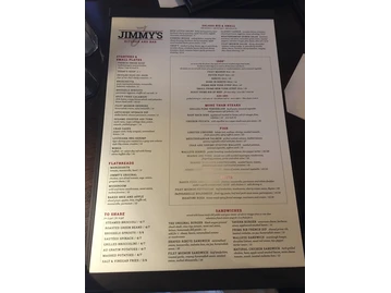 Jimmy's Kitchen and Bar menu photo