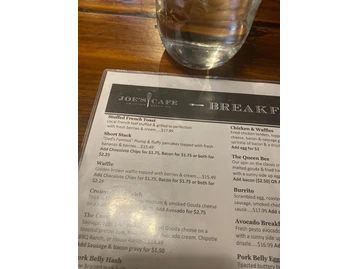 Joe's Cafe menu photo
