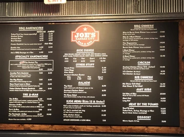 Joe's Kansas City Bar-B-Que menu photo