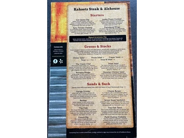 Kahootz Steak & Alehouse menu photo
