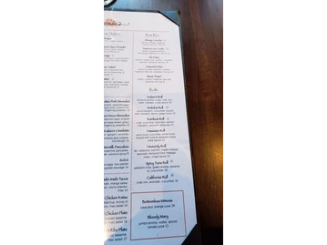 Kalani's menu photo