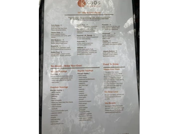 Kaos Pizzeria menu photo