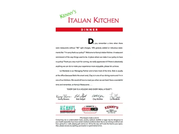 Kenny's Italian Kitchen menu photo