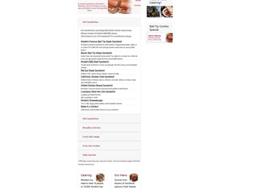 Kinder's menu photo