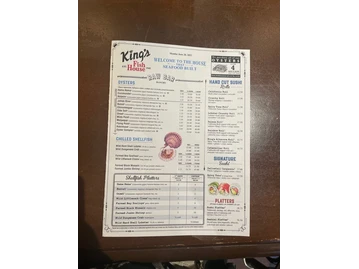 King's Fish House menu photo