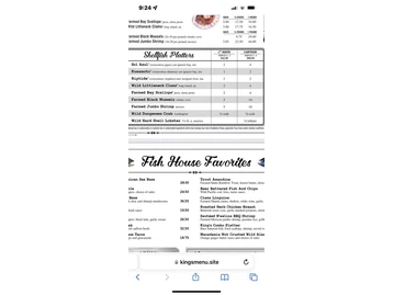 King's Fish House menu photo