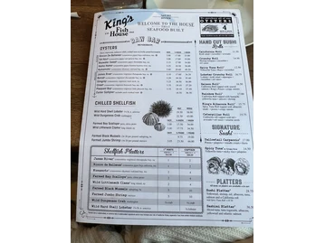 King's Fish House menu photo