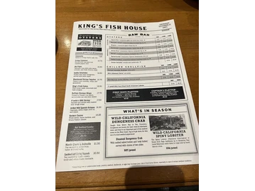 King's Fish House menu photo