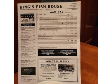 King's Fish House menu photo