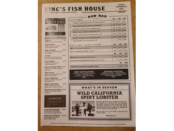 King's Fish House menu photo