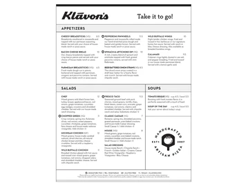 Klavon's Pizzeria & Pub menu photo