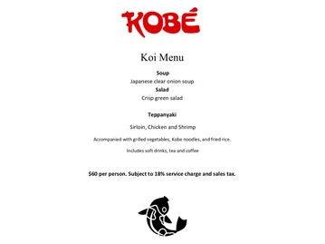 Kobé Japanese Steakhouse - St. Petersburg menu photo