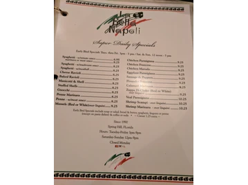 La Bella Napoli Restaurant menu photo
