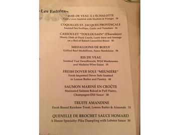 La Chaumiere menu photo
