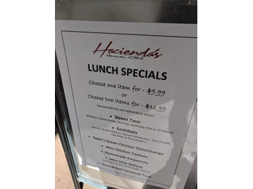 La Hacienda menu photo