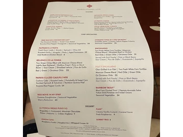 La Plazuela At La Fonda menu photo