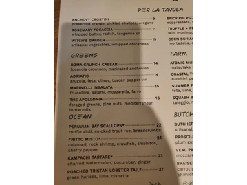 La Strega menu photo