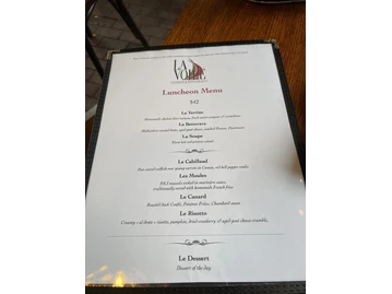 La Voile menu photo