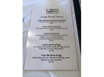Larkin's menu photo