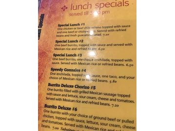 Las Margaritas Mexican Restaurant & Gallery menu photo