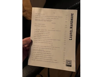 Laurel Hardware menu photo