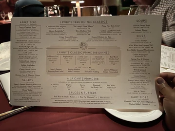 Lawry's The Prime Rib menu photo