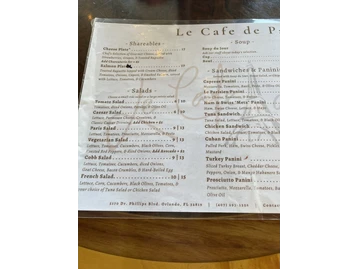 Le Cafe De Paris menu photo