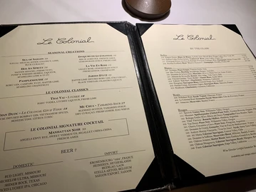 Le Colonial menu photo