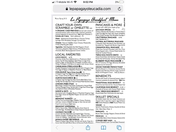 Le Papagayo menu photo