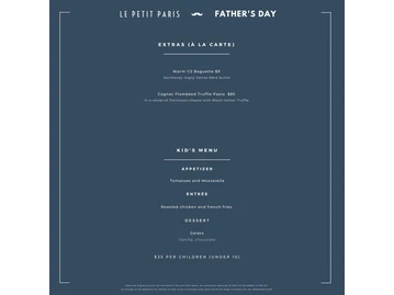 Le Petit Paris menu photo