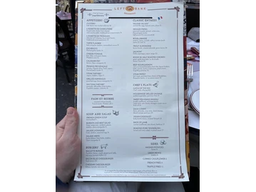 Left Bank menu photo