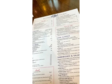 Legal Sea Foods menu photo